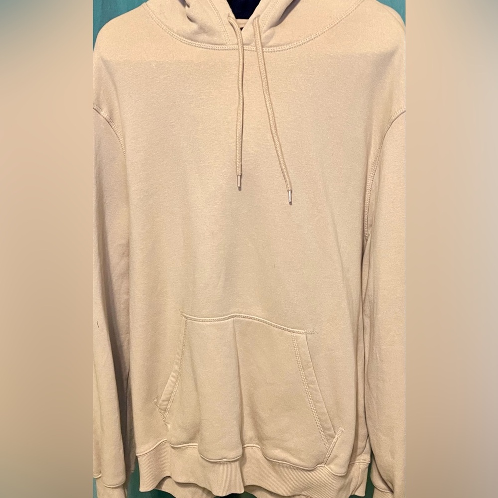 H & M Beige Hoodie SZXL Oversized With Front Pocket Soft Comfortable